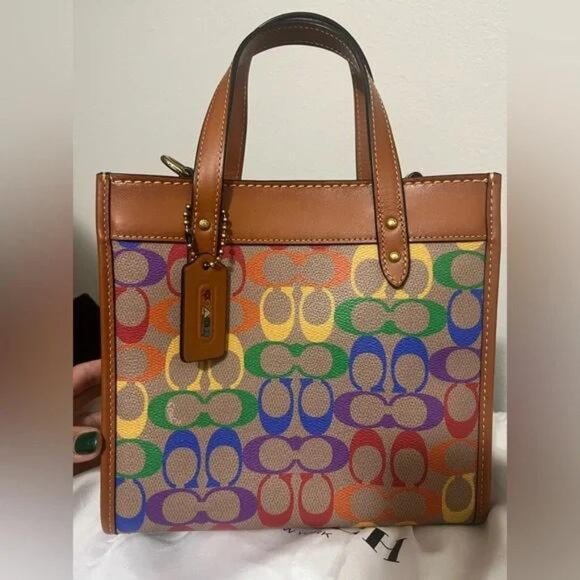 Rainbow Stripe Coach Field Tote 22 - Pride Edition - Picture 1 of 6